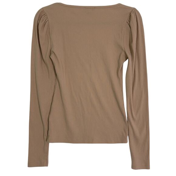 J. Crew Ribbed square neck Top Womens Sz M Minimalist Capsule Wardrobe Basic - Picture 2 of 9